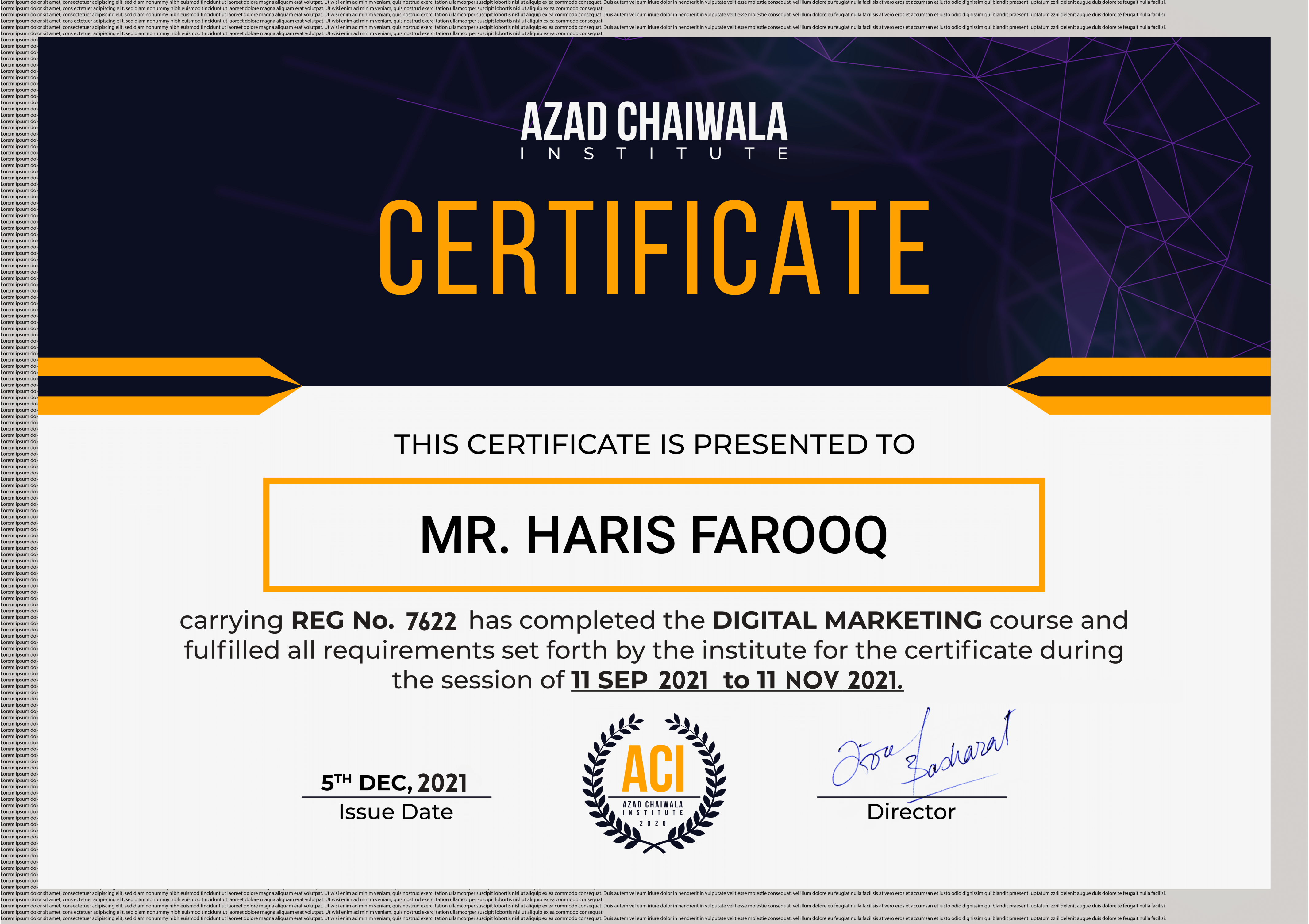 ESAR Digital Certificate